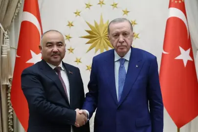 Cumhurbaşkanı Erdoğan, Kırgızistan Meclis Başkanı Turgunbek Uulu'yu kabul etti