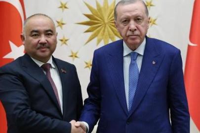 Cumhurbaşkanı Erdoğan, Kırgızistan Meclis Başkanı Turgunbek Uulu'yu kabul etti