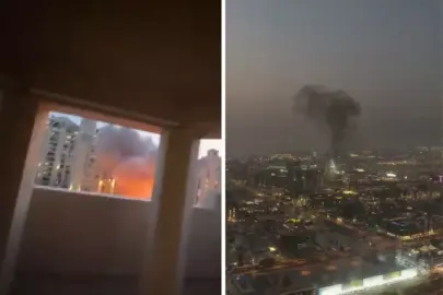 İran füzeleri Dubai'ye düştü! Korkunç anlar kameralarda