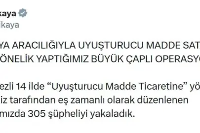 İstanbul merkezli 14 ilde uyuşturucu operasyonu: 305 şüpheli yakalandı