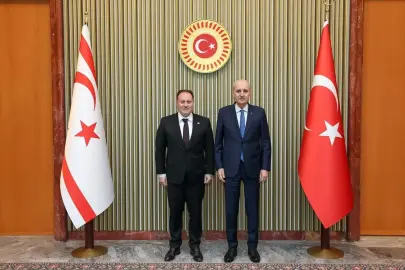TBMM Başkanı Kurtulmuş, KKTC Cumhuriyet Meclisi Başkanı Öztürkler ile görüştü