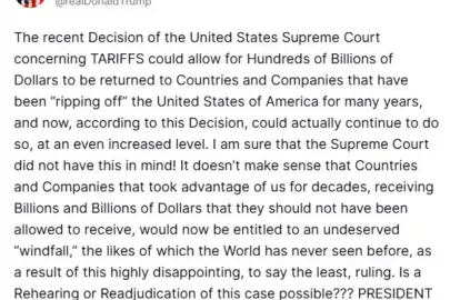 Trump, ABD Yüksek Mahkemesi'ni gümrük vergisi kararını gözden geçirmeye çağırdı
