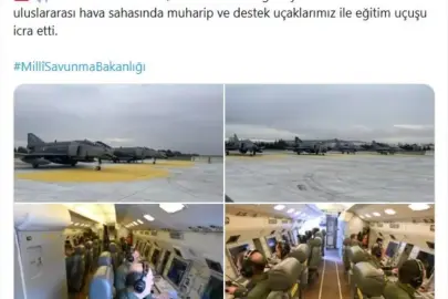 Türk Hava Kuvvetleri'nden Kıbrıs Adası'nda eğitim uçuşu