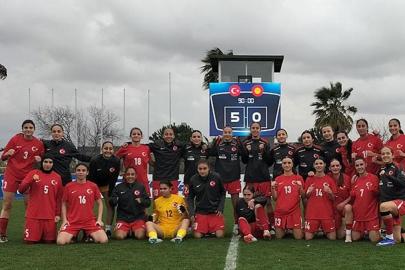 U17 Kız Milli Futbol Takımı, hazırlık maçında Kırgızistan'ı 5-0 mağlup etti