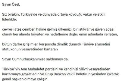AK Parti'li Ala: Sayın Özel, kendinizi Silivri vesayetinden kurtarmaya gayret edin