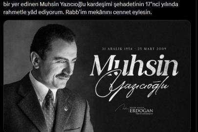 Cumhurbaşkanı Erdoğan, Muhsin Yazıcıoğlu'nu andı