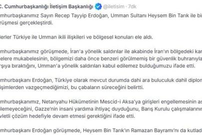 Cumhurbaşkanı Erdoğan, Umman Sultan Heysem Bin Tarık ile görüştü