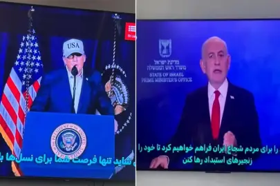 İran'dan şok görüntü! Herkes aynı anda Trump-Netanyahu ikilisini gördü