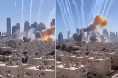 İran'ın balistik füzeleri İsrail'i vurdu, görüntüler korkunç