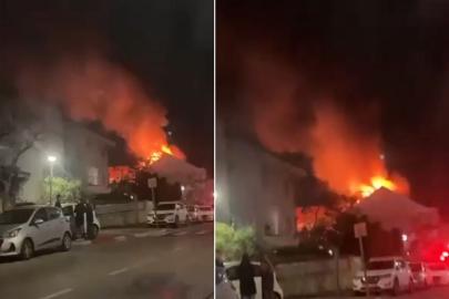 İsrailli yetkililerin evleri vuruldu, alevler geceyi aydınlattı