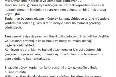 MHP'li Yıldız: Komisyonumuz, Türkiye'nin barışla ve kardeşlikle güçleneceğini göstermiştir