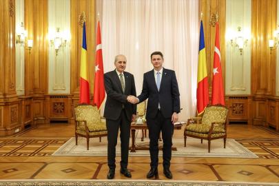 TBMM Başkanı Kurtulmuş, Bükreş'te Romanya Senato Başkanı Abrudean ile görüştü