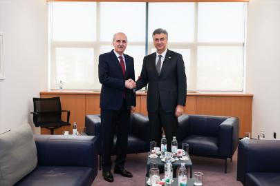 TBMM Başkanı Kurtulmuş, Hırvatistan Başbakanı Plenkovic ile görüştü