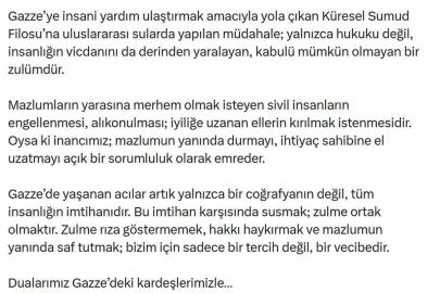 Bakan Çiftçi: Sumud Filosu'na yapılan müdahale, kabulü mümkün olmayan bir zulümdür