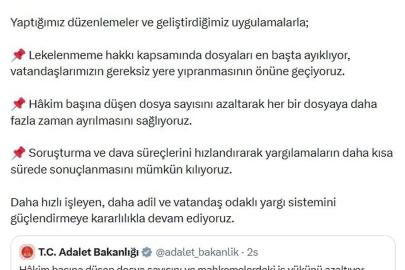 Bakan Gürlek: Hakim başına düşen dosya sayısını azaltıyoruz