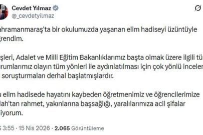 Cumhurbaşkanı Yardımcısı Yılmaz: Çok yönlü inceleme ve soruşturmalar başlatıldı