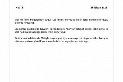 Dışişleri Bakanlığı'ndan Mali'deki terör saldırılarına kınama