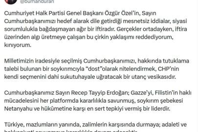 İletişim Başkanı Duran'dan CHP'ye Sert Tepki: 'Utanç Vesikası'