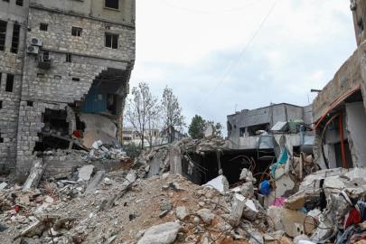 İşgalci İsrail'in hedef aldığı Lübnan'ın Nebatiye kentinde büyük bir yıkım kaldı