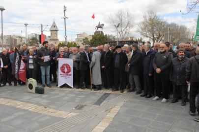 Kayseri'de İsrail'in Filistinli esirler hakkında idamı öngören yasa tasarısı protesto edildi