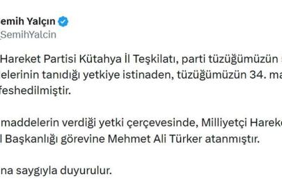 MHP'li Yalçın: Kütahya İl Teşkilatı feshedildi