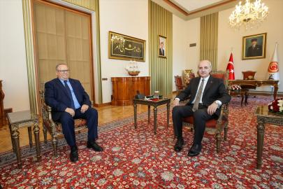 TBMM Başkanı Kurtulmuş, Cezayir'in Ankara Büyükelçisi Guennad'ı kabul etti