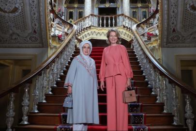 Emine Erdoğan, Belçika Kraliçesi Mathilde'yle bir araya geldi