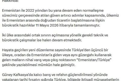 Türkiye ile Ermenistan arasında doğrudan ticaretin başlatılması için hazırlıklar tamamlandı