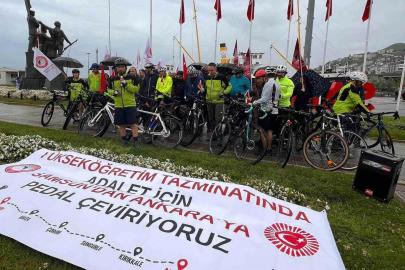 ÜNİPERSEN'den Samsun'dan Ankara'ya bisikletli eylem