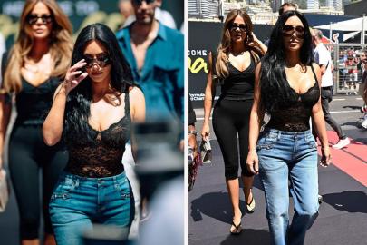 Kim Kardashian, Lewis Hamilton'ı Monako'da yalnız bırakmadı