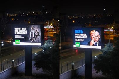 NATO'ya tepki içeren billboard sonrası HÜDA PAR merkez binasının elektriği kesildi!